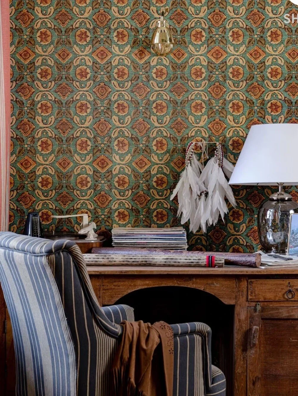 Anthropologie MIND THE GAP VARANASI Topaz Wallpaper One Roll New
